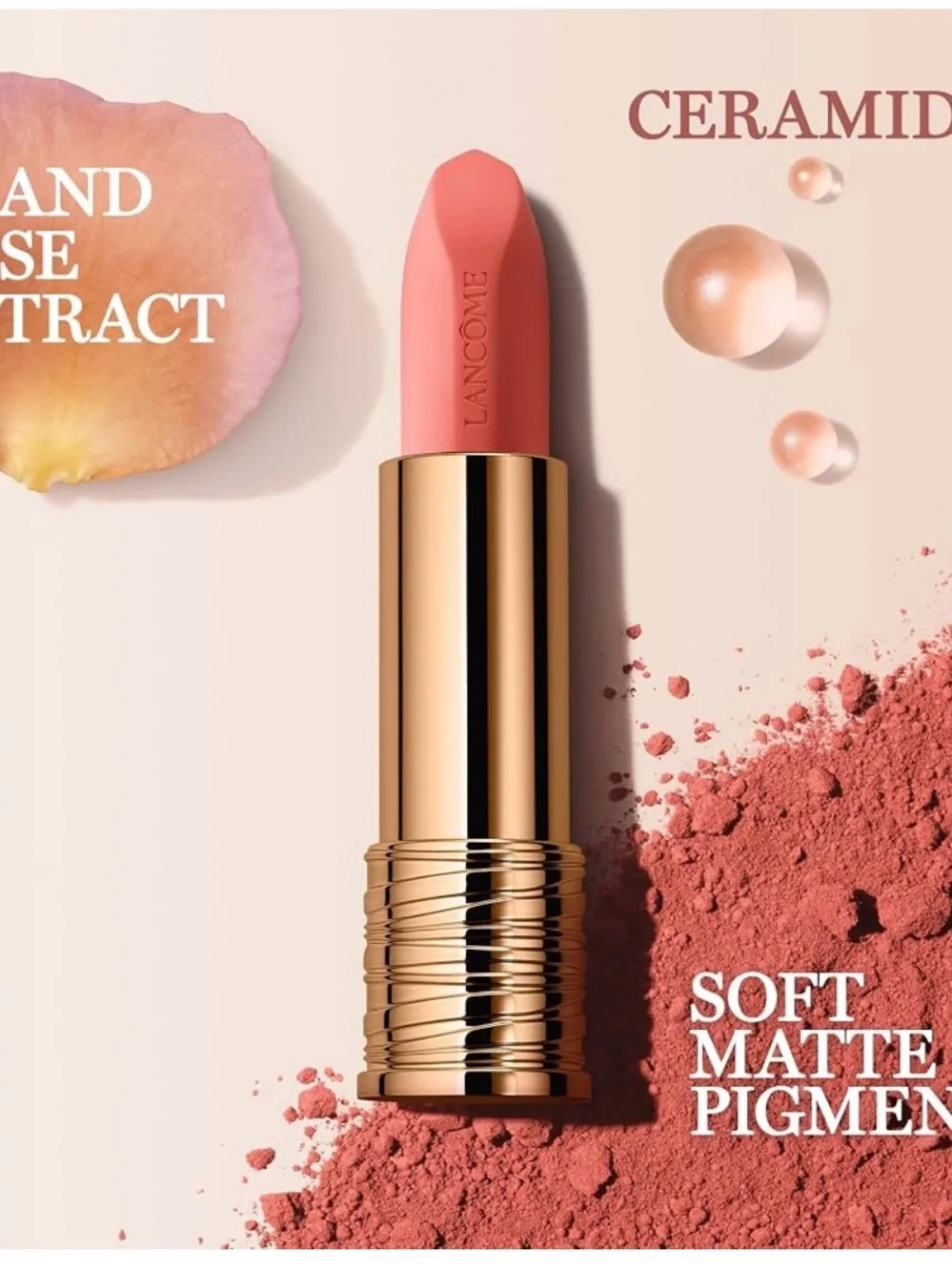 Lancôme Soft Matte Lipstick Stick, III Behind the Nude Neutral Rosy Beige